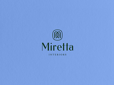Miretta Interiors Logo brand identity brand mark branding design logo logo design logo design concept logotype mark typography visual identity