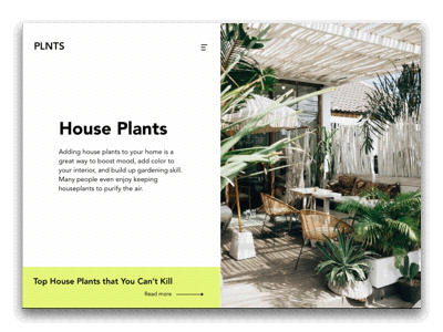 Best House Plants - Skillshare Principle Exercise animation design minimal design principle prototyping skillshare ui ux