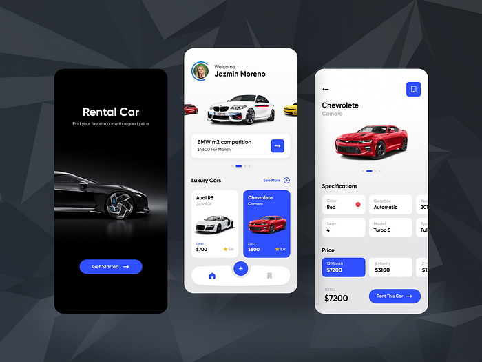 Rental Car App - UI Design by Angel Villanueva for Orizon: UI/UX Design ...