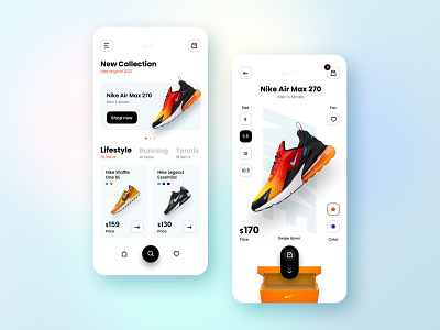Nike App Design Concept 3d app app design box nike box shoes design ecommerce ios minimalist nike shoes shoes store store ui ui design ux ux design