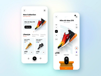 Nike App Design Concept 3d app app design box nike box shoes design ecommerce ios minimalist nike shoes shoes store store ui ui design ux ux design