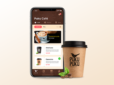 Puku Cafe Design iOS coffee design iphone x ui design ux design