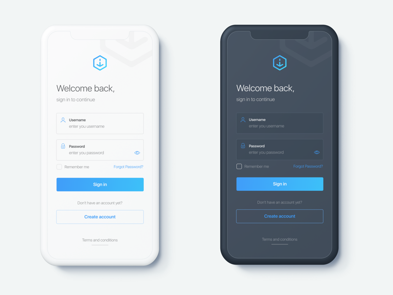 Login Lite iOS - White / Balck - Daily UI Challenge #1 by Angel ...