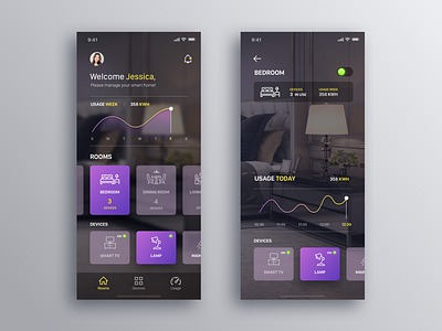 Smart Home - Daily UI Challenge #12 app design home app interaction design ios minialista smart creative smart home ui ui design ux ux design