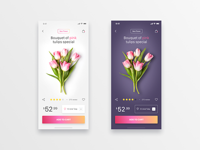 Flower eCommerce App - Daily UI Challenge #14