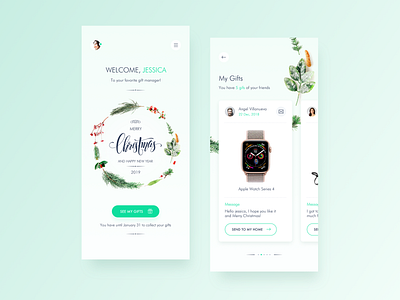 Gift Manager App app concept app design christmas home app inspiration interaction ios minimalist ui ui ux ui design ux