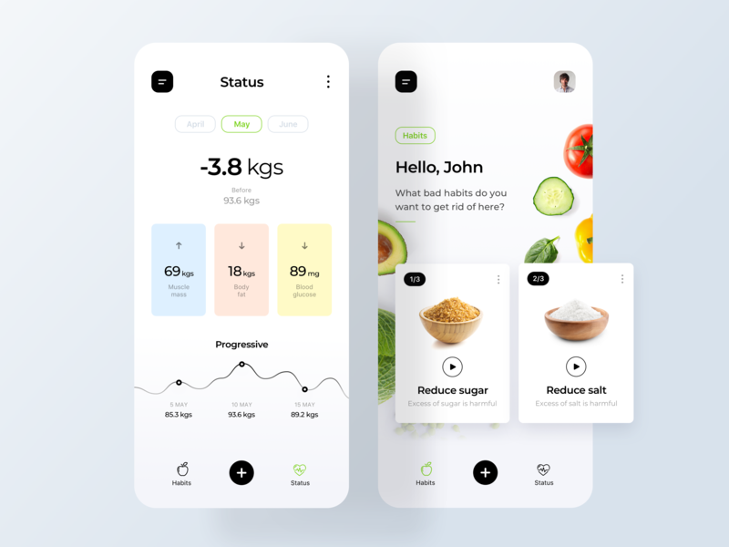Healthy App Concept by Angel Villanueva for Fireart Studio on Dribbble