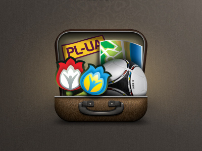 Icon GuideBook app bag ball euro 2012 football guide icon icons ios ipad iphone map poland soccer suitcase ukraine