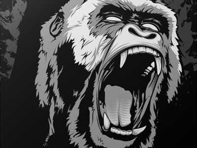 Primordial Aggression btfu corel draw forsberg gorilla illustration micael shapetwister