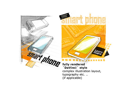 Smart phone illustration compositing development digital drawing illustration lookdev mixed media photoshop style