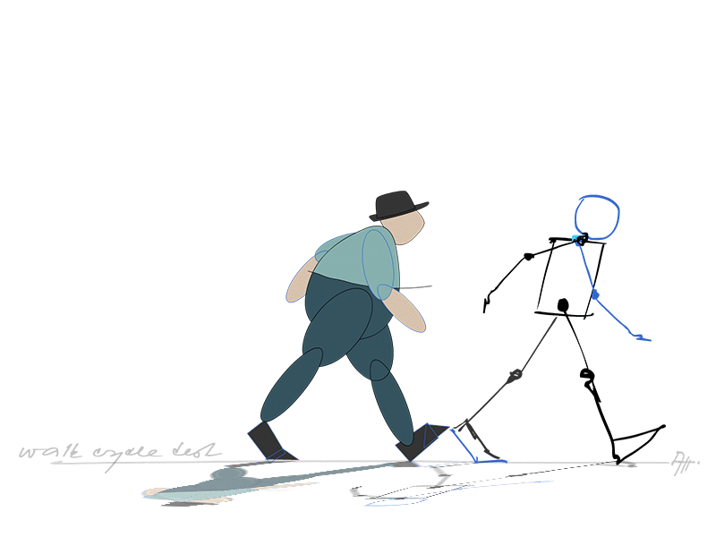 Walk Cycle test (wip) .. animation cel framebyframe learning wip