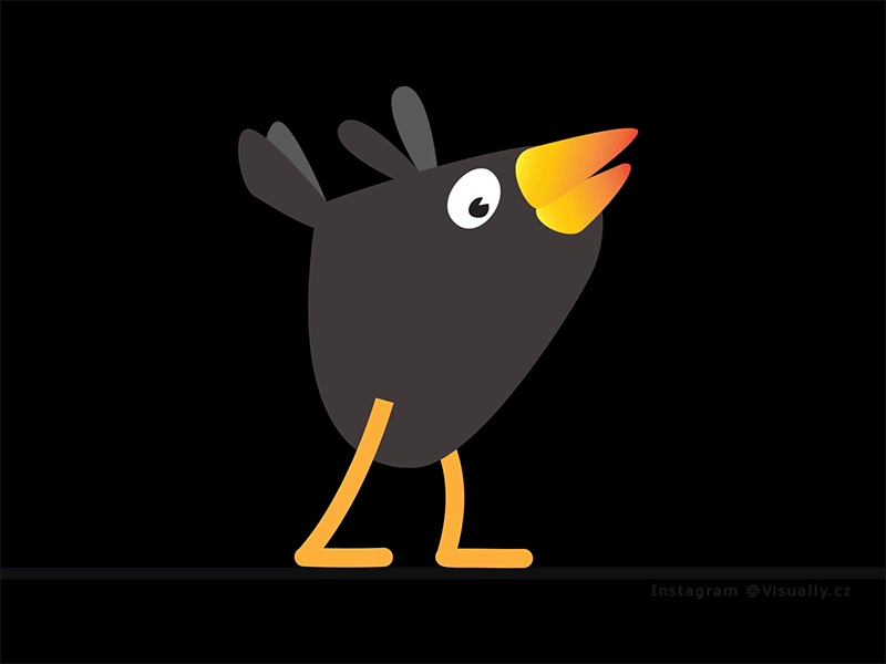 Birdie .. on a walk after effects animation design illustration walk cycle