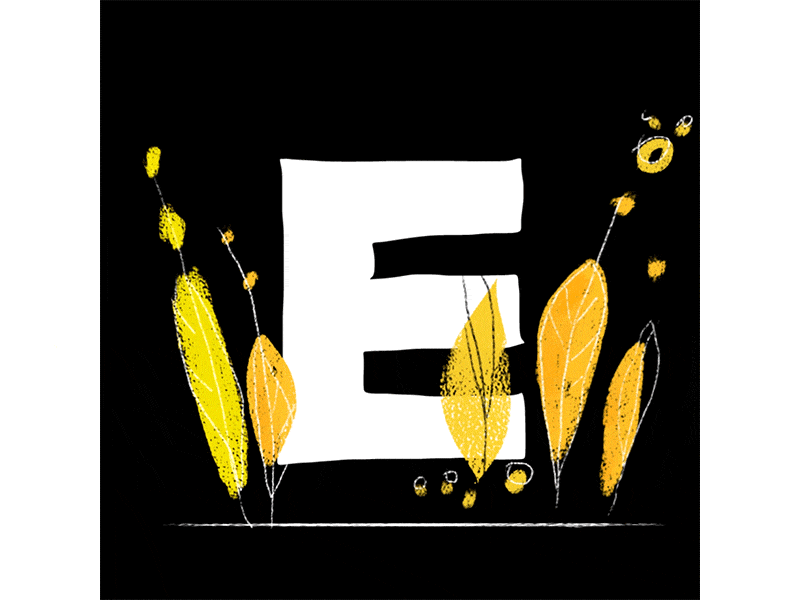 36 days of type - letter E 36 days of type after effect animation design drawing duik illustration painterly photoshop texture