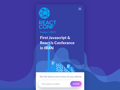 reactconf.ir responsive design city flat illustration mobile responsive typography ui vector web website