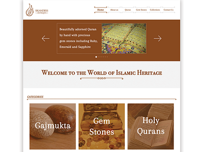 antique website design antique categories commerce e islamic old quran slider tabs ui ux web