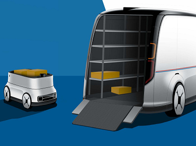 USPS Delivery Truck Concept -back automotive automotive design autonomous car design ux