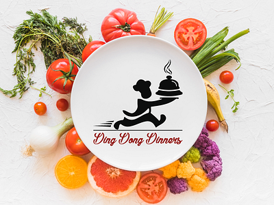 Ding Dong Dinners Logo advertising brand branding food idenitity illustration logo modern art