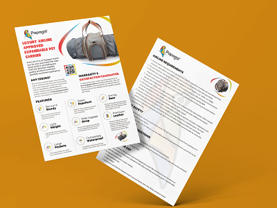 Insert card for baggage company brochure design flyer illustration leaflet pamphlet