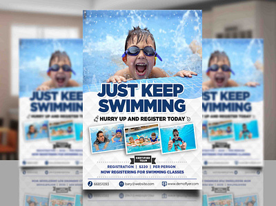 Kids Swimming club Advert brochure design flyer leaflet pamphlet