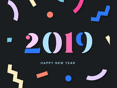 2019 GREETINGS 2019 2d 3d after affects animation art direction c4d greetings mixed media motion motion design sound design typography video