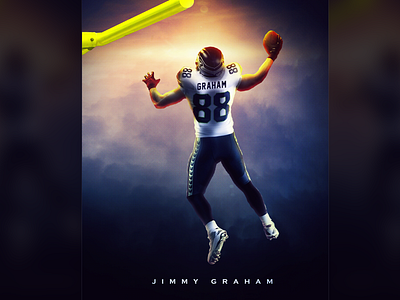 Jimmy Graham design football illustration new orleans nfl photoshop poster saints seahawks seattle sports