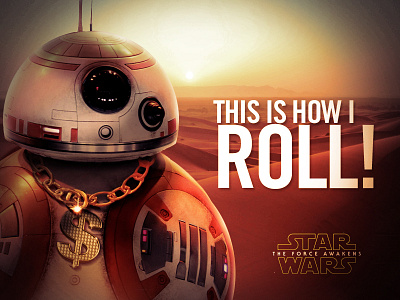 BB-8 bb 8 bling desert design droid episode 7 illustration movies photoshop starwars the force awakens