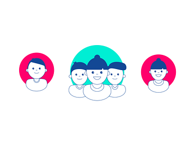 Users avatars group icons illustration people person user