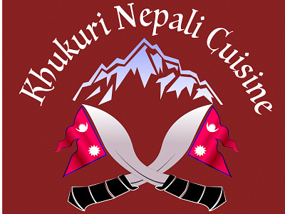 Khukuri Nepali Cuisine illustrator logo logo design