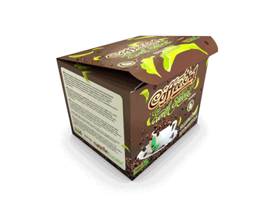Coffee 3in1 with Stevia - Package redesign 3D 3in1 coffee cup custom design illustration leafs package packaging product redesign stevia sweetly typography