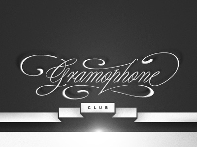 Retro Club Gramophone 3d black bulgaria bw club disco dj full glass gramophone hand idea.bg identity interior kalchev kliment live logo mark music redesign retro sign sofia style type white writing