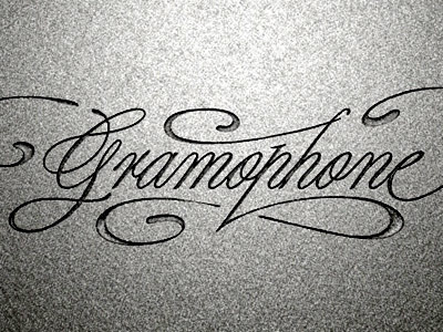 Retro Club Gramophone 3d bw club design gramophone gray logo music retro sound type typography