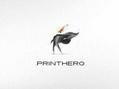 PRINTHERO - LogoDesign character cmyk design hero icon illustration logo online print printhero web