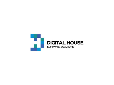 Digital House WIP color dh digital house logo mark monogram pixel software solutions symbow wip