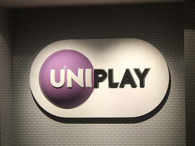 UNIPLAY logo finally real :) 3d robot cnc cut kuka logo mdf real robot sign uni uniplay