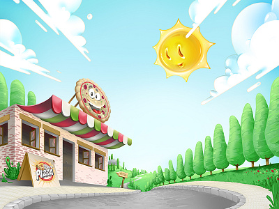 Mobile Game Background Design WIP background italy mobile mobile game mobile game background mobile game design pizza pizza game pizzeria ps srawing