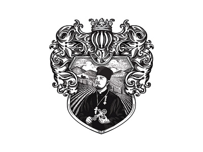 ОТЕЦ ПАВЕЛ - Priest Pavel - Wine Label Design - Crest WIP