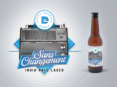 Sans Changement - INDIA PALE LAGER - LABEL DESIGN beer label bottle brew brewery bulgaria craft beer danube india ipl label lager package pale river ruse