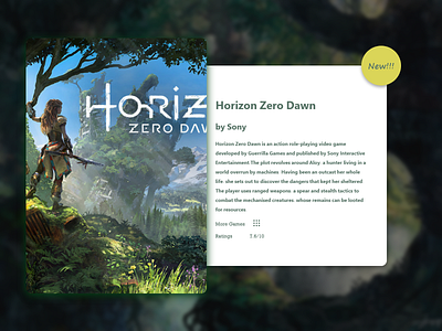 Daily UI- Game Info Card dailyui design digital game art game design horizonzerodawn ui ux web