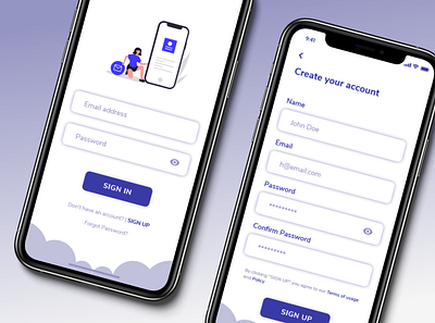 Daily UI - Sign In & Sign Up UI dailyui design digital mobile mobile app mobile app design mobile ui sign in signup ui ux