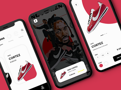 Shoe UI cortez dailyui design digital kendrick lamar mobile app mobile app design mobile ui nike ui uidesign uiux ux