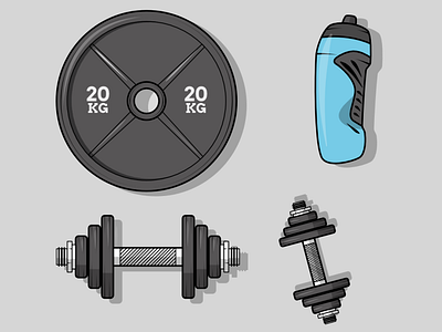 Gym weights illustration design digital gym illustraion vector vector art vector illustration workout