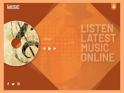 Music color flat illustrtion landing page login music music app player socialapp template website