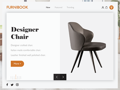 Furniture buttons clean color furniture landing page launch marketing menu minimal template ui website