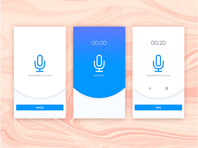 Audio recording screens audio recording uiux