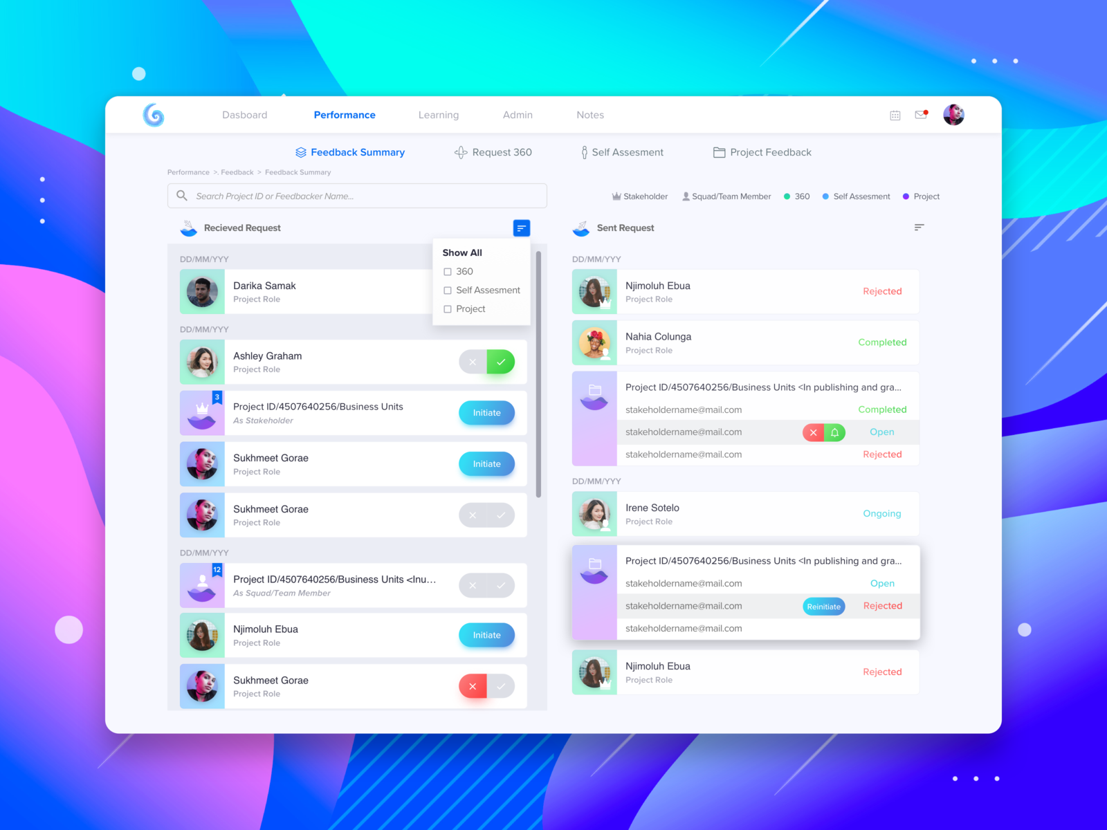 Feedback Application by Shaijin Usman on Dribbble