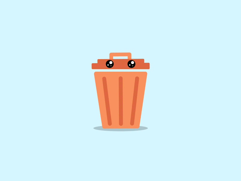 The Trash Can animation character delete dustbin erase simple trash trashcan