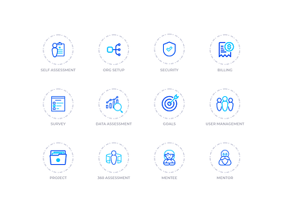 Icon Set assessment custom goals icons iconset mentee mentor org project security survey user