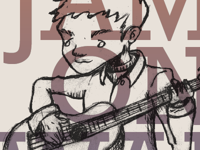 Jam on Walnut guitar illustration music poster