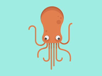 Octopus animal creature flat illustration ocean octopus orange sea sealife