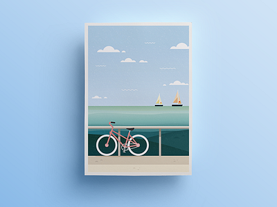 Australian Coast australia beach bike coastal illustration perth yacht